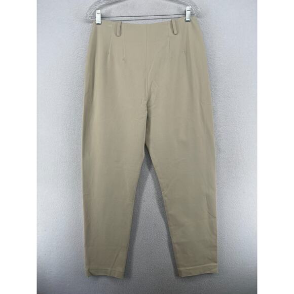 ISDA & CO Pants 12 Khaki Tapered Trouser Flat Front Stretch Cotton Khaki NEW - Picture 1 of 15